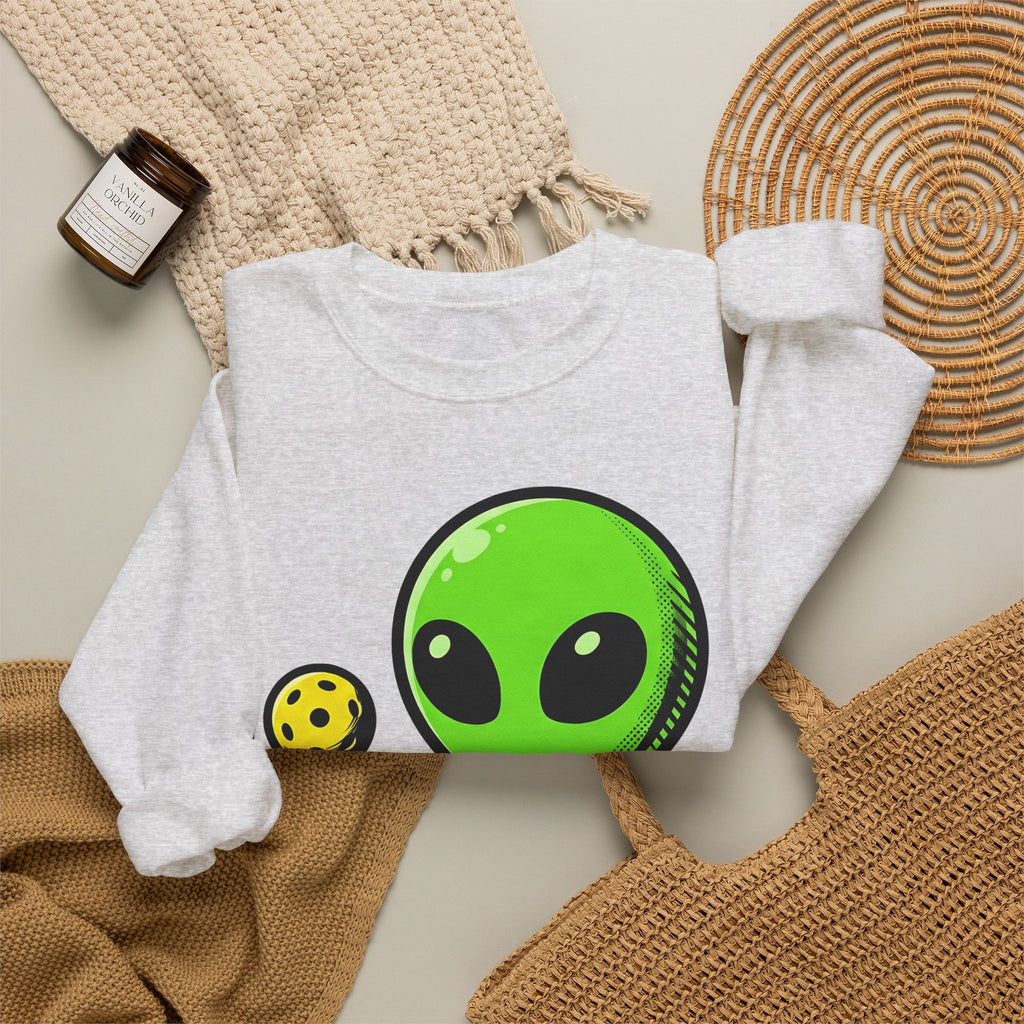 Alien Pickleball Sweatshirt Pickleball Humor Gift Women Cute Sweatshirt Alien Pickleball Sweatshirt Pickleball Fan Kawaii Sweatshirt Comedy Graphic Cartoon