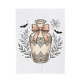 Potion Bottle Blanket Halloween Witch Gift Women Boho Blanket Apothecary Jar Blanket Horror Fan Occult Graphic Blanket Vintage Bats Blanket