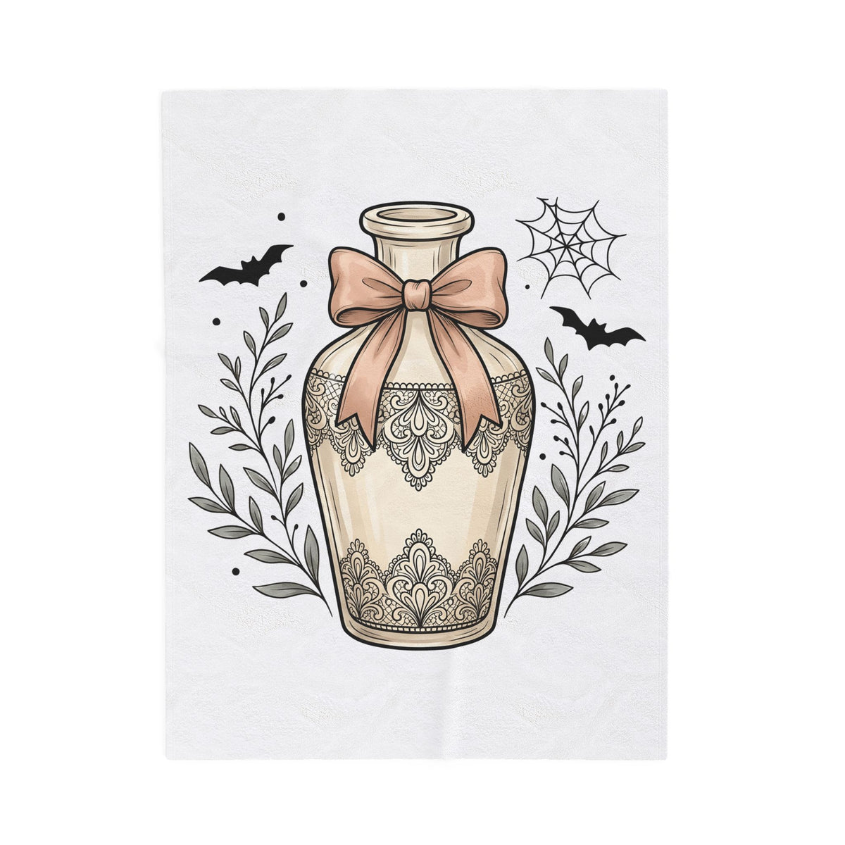 Potion Bottle Blanket Halloween Witch Gift Women Boho Blanket Apothecary Jar Blanket Horror Fan Occult Graphic Blanket Vintage Bats Blanket