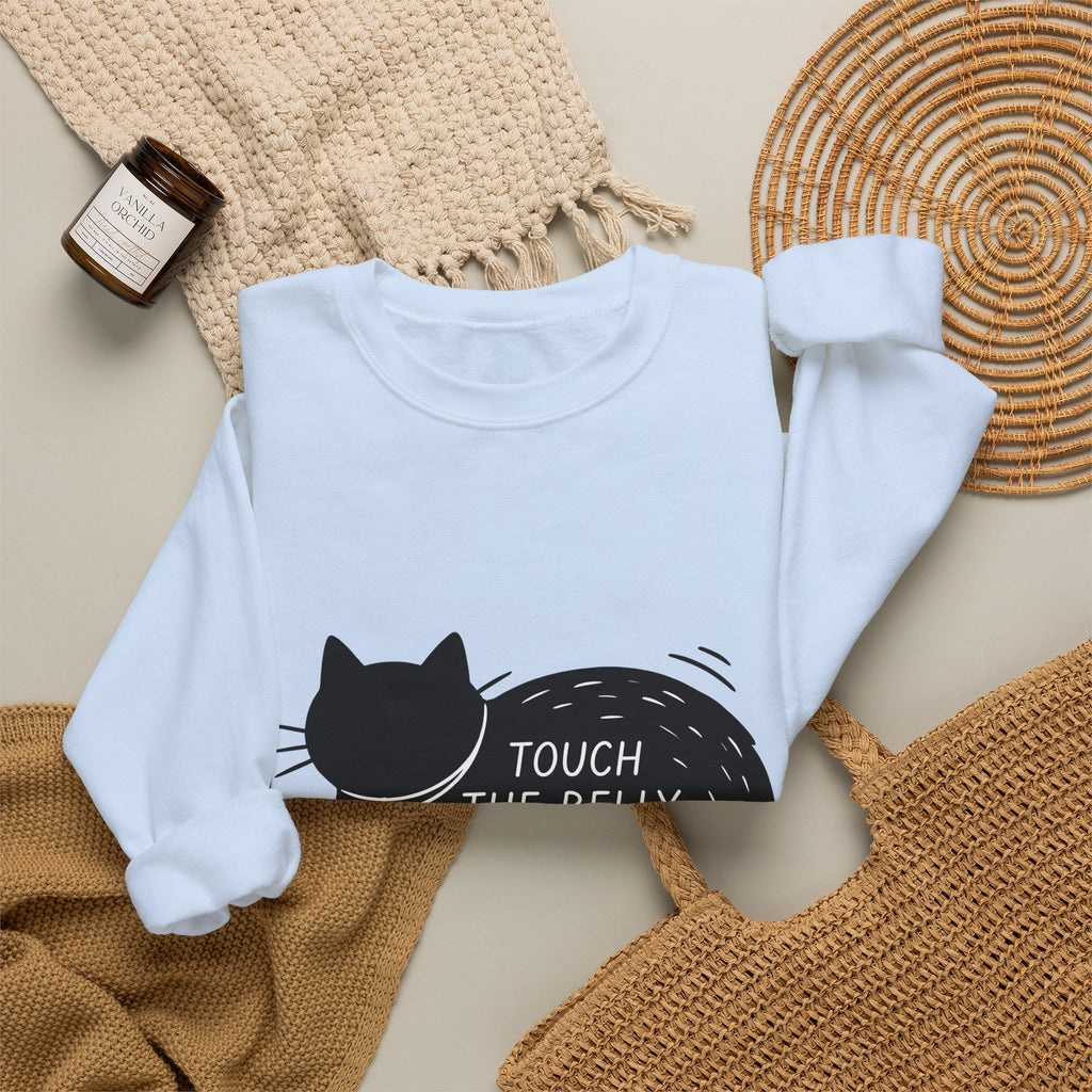 Black Feline Sweatshirt Cat Fun Gift Women Flat Sweatshirt Cat Sweatshirt Cat Fan Minimalist Sweatshirt Humorous Graphic Chic Pendant Sweatshirt