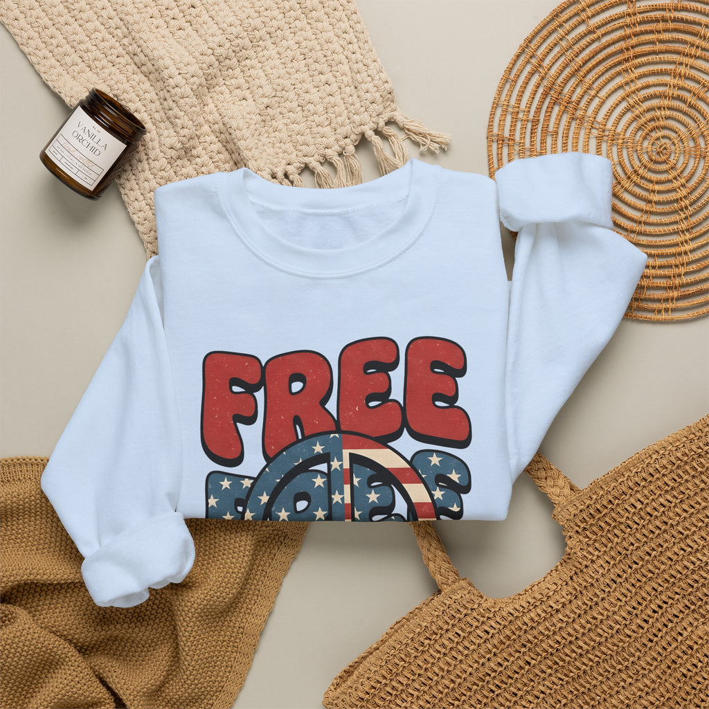 Peace Sign Sweatshirt 4th Of July Independence Gift Women Nostalgic Sweatshirt Peace Symbol Sweatshirt Patriot Fan Retro Sweatshirt Liberty Graphic Classic