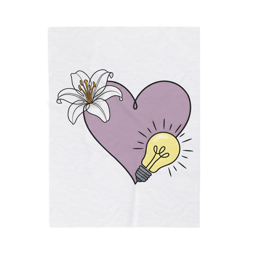 Heart Blossom Lamp Blanket Teacher Thanks Gift Women Hand Drawn Blanket Lamp Shade Blanket Educator Enthusiast Illustrated Graphic Appreciation