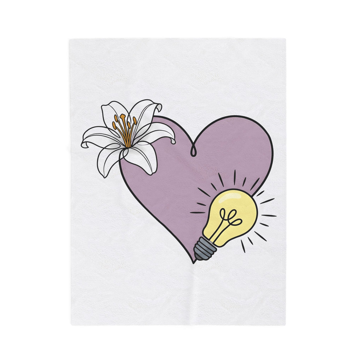 Heart Blossom Lamp Blanket Teacher Thanks Gift Women Hand Drawn Blanket Lamp Shade Blanket Educator Enthusiast Illustrated Graphic Appreciation