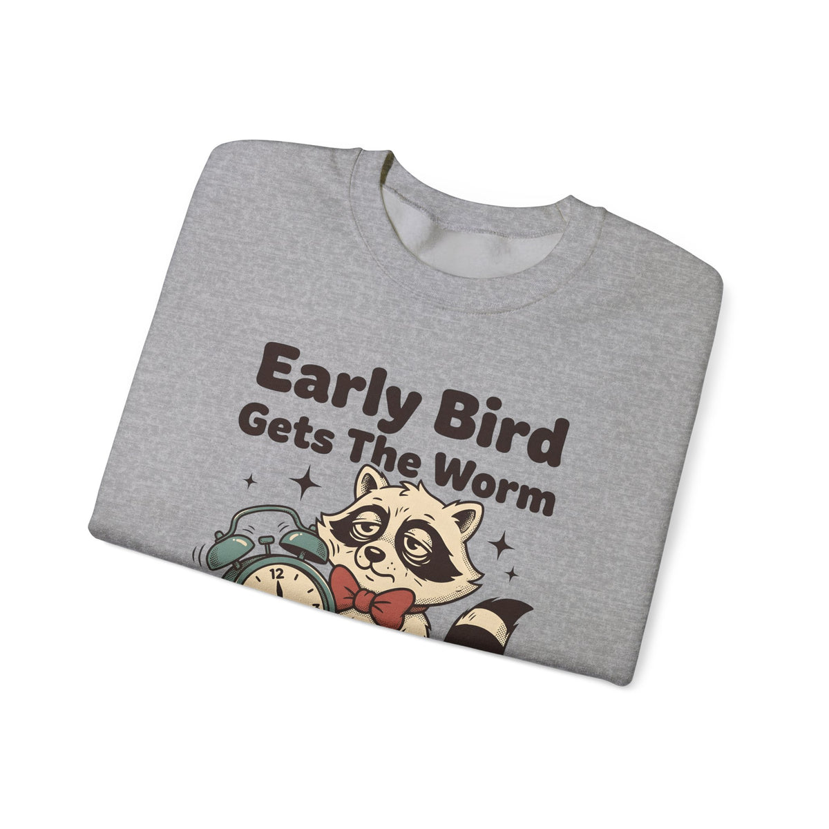 Raccoon Clock Sweatshirt Funny Animal Gift Women Cartoon Sweatshirt Clock Sweatshirt Humor Fan Comic Sweatshirt Wildlife Graphic Retro Stars Sweatshirt