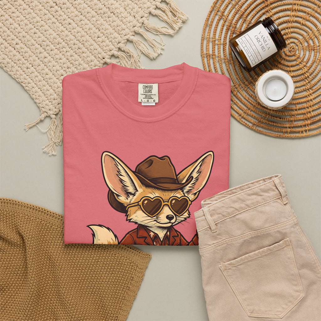 Fennec Fox Cowboy T-Shirt Cowgirl Western Gift Women Vintage T-Shirt Desert Fox T-Shirt Rodeo Fan Retro T-Shirt Western Graphic Hand Drawn