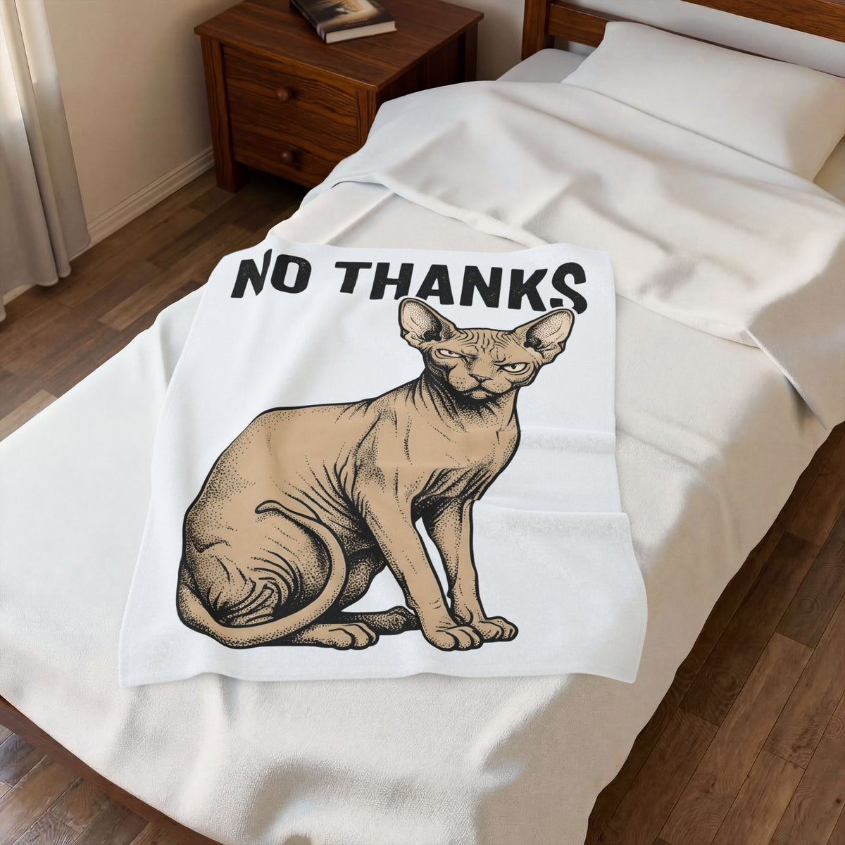 Sphynx Feline Blanket Cat Creatures Gift Women Line Art Blanket Cat Blanket Cat Fan Illustration Graphic Hand Drawn Mood Blanket