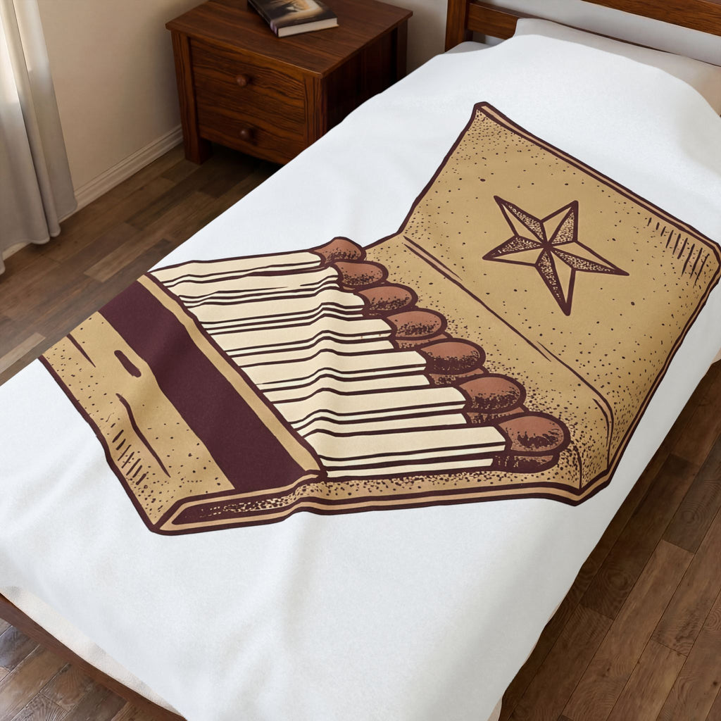 Matchbook Star Blanket Cowgirl Gypsy Gift Women Retro Blanket Matchcover Blanket Cowgirl Fan Vintage Blanket Bohemian Graphic Sketch Cowboy Blanket