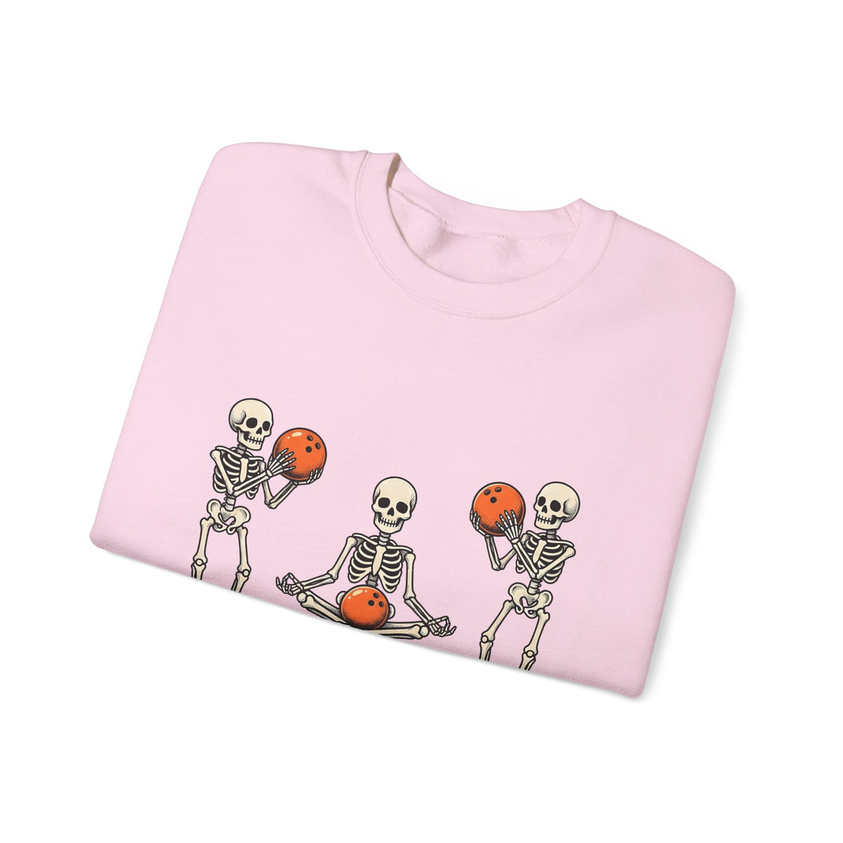 Skull Bowling Sweatshirt Bowling Satire Gift Women Caricature Sweatshirt Skull Sweatshirt Bowling Fan Cartoon Sweatshirt Satire Graphic Classic Orange Kicks
