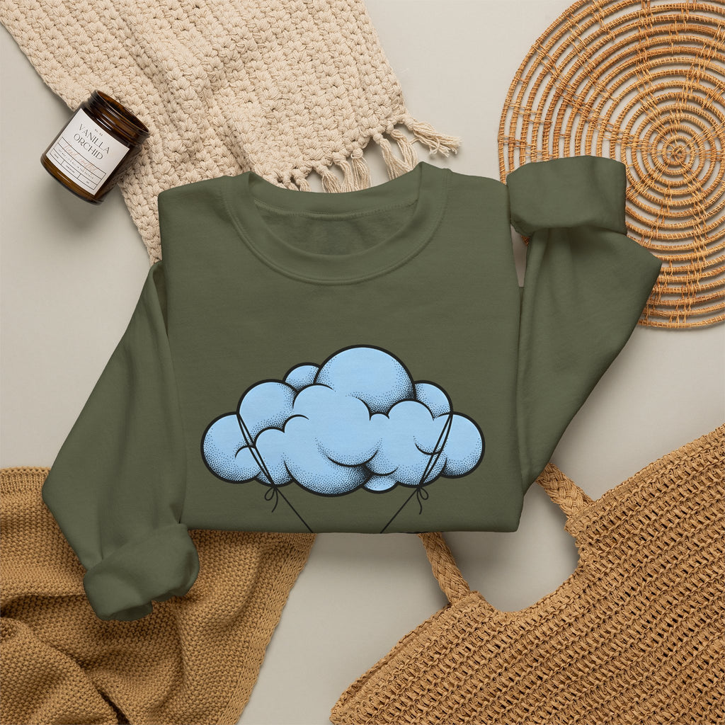 Pug Dog Sweatshirt Dog Animals Gift Women Cartoon Sweatshirt Puggle Sweatshirt Dog Fan Canine Graphic Pug Illustration Retro Cloud Sweatshirt