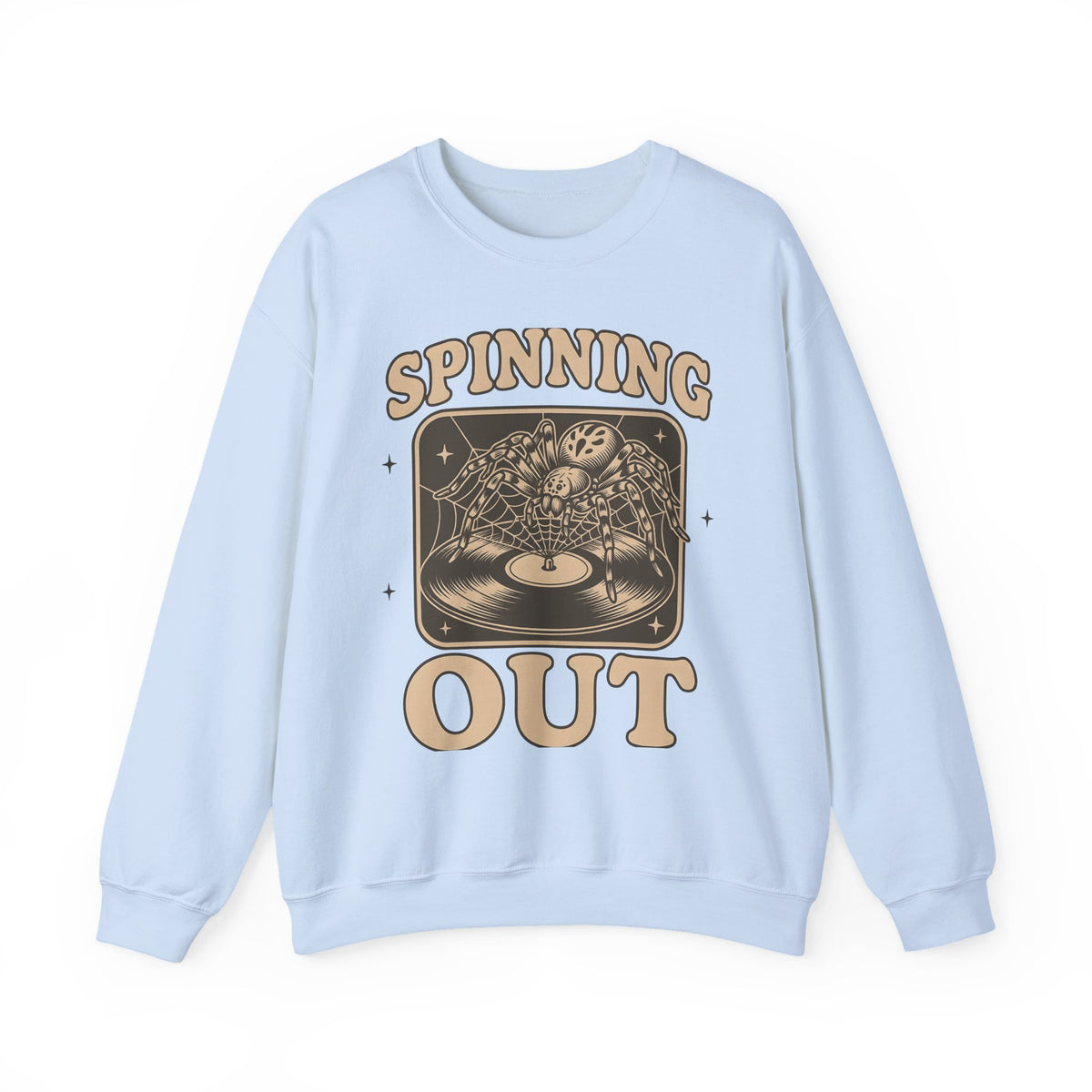 Arachnid Record Player Sweatshirt Halloween Gear Gift Women Throwback Sweatshirt Vinyl Player Sweatshirt Horror Fan Retro Sweatshirt Equipment Graphic Classic