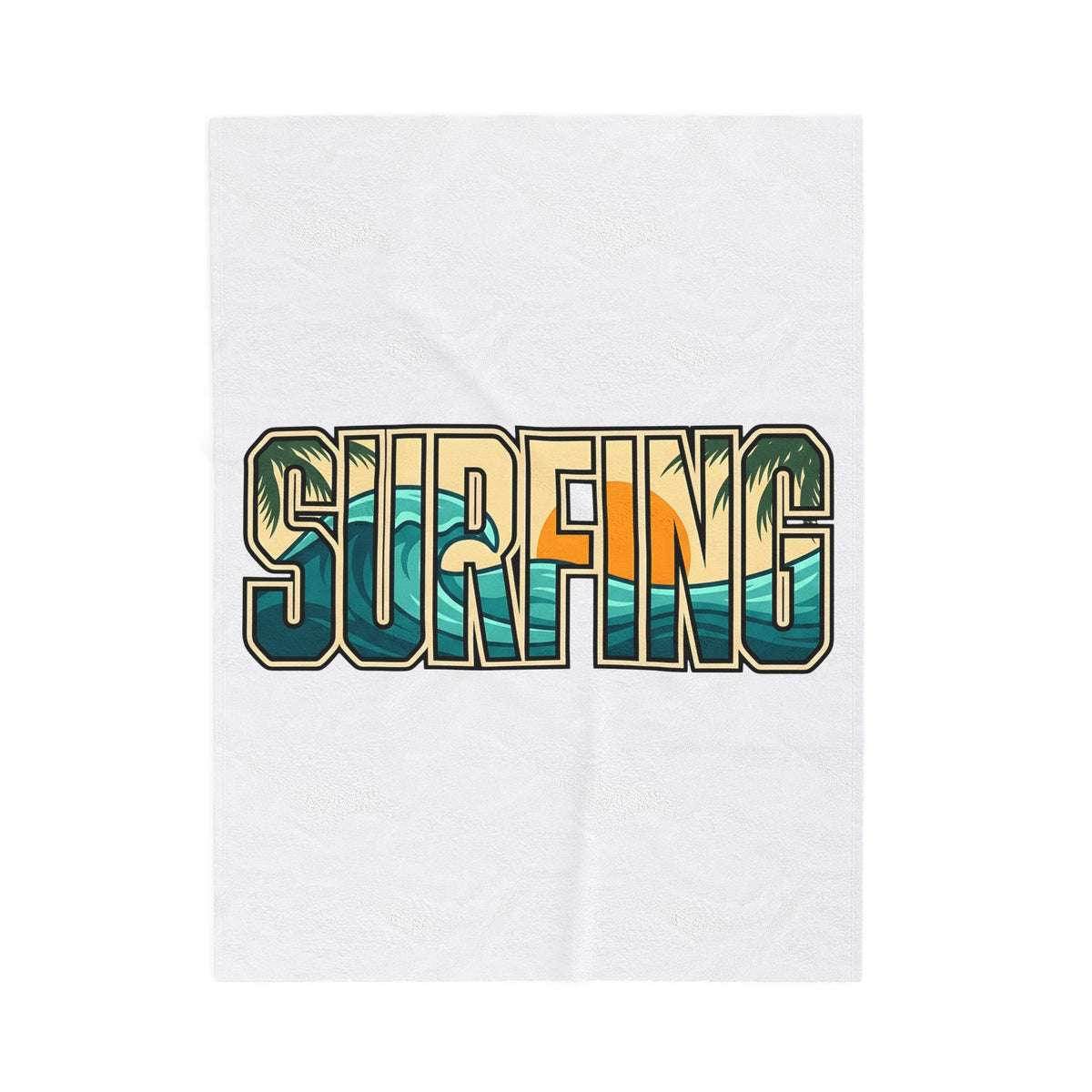 Ocean Wave Blanket Surfing Beach Gift Women Bold Blanket Wave Blanket Surfer Fan Surfboard Graphic Retro Sunset Blanket