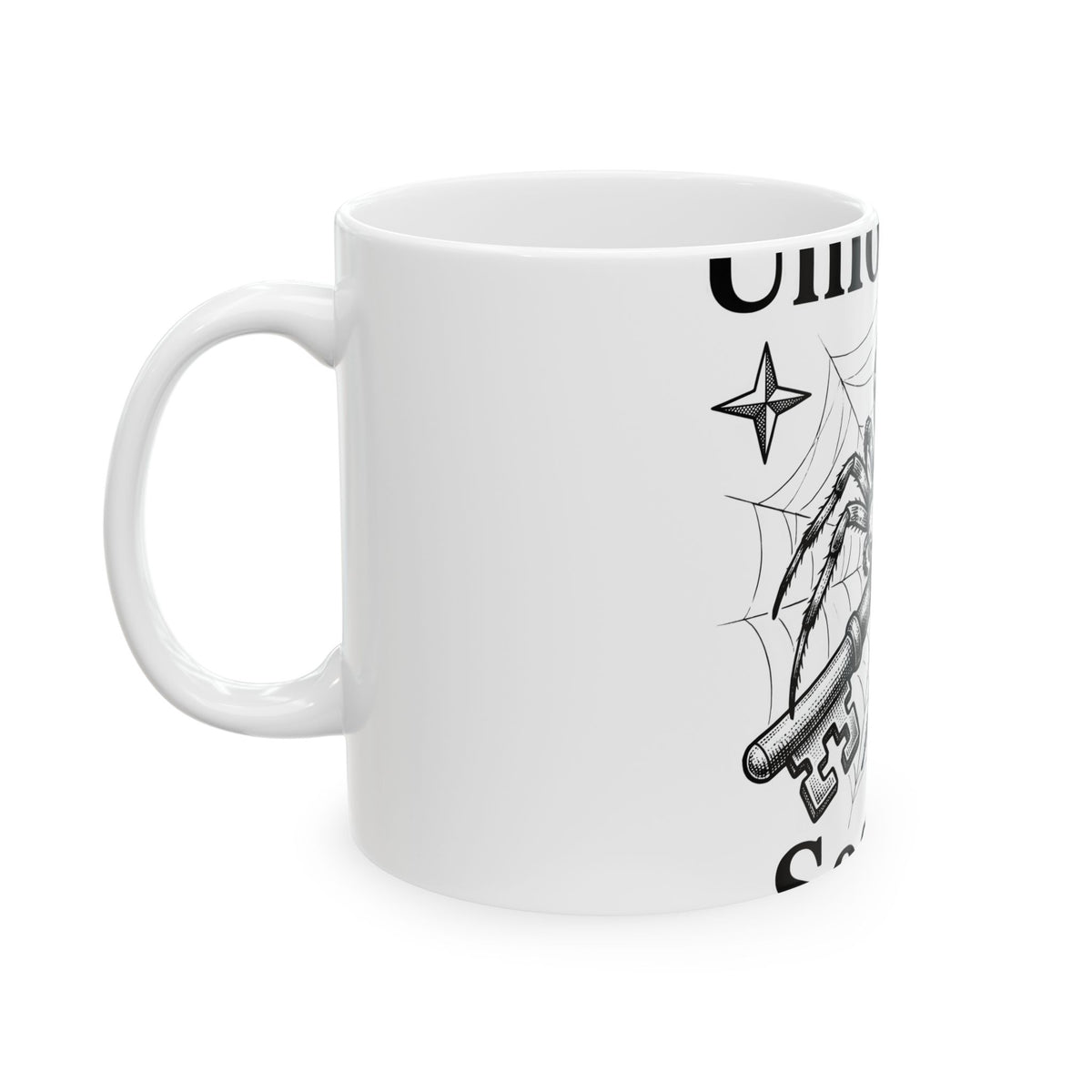Spider Pendant Mug Halloween Magic Gift Women Spooky Mug Spider Necklace Mug Horror Fan Creepy Art Mug Mystical Graphic Sketch
