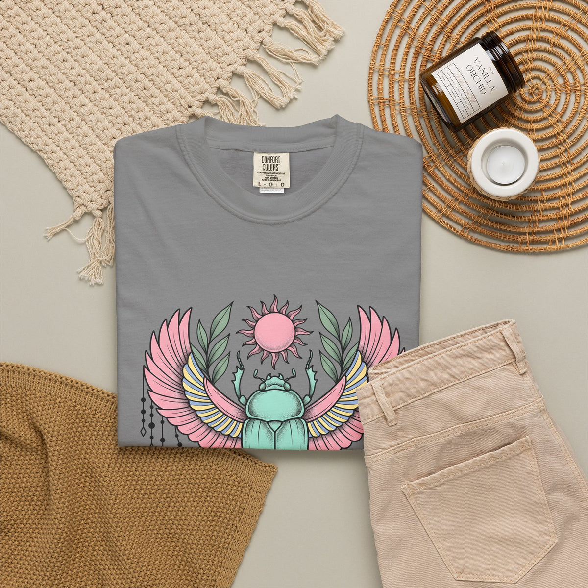 Scarab Bug Boho Chic Metaphysical Gift Tribal Beetle Bohemian Enthusiast Primitive Spiritual T-Shirt