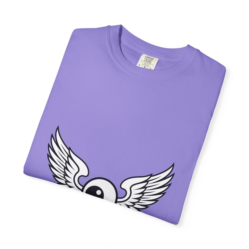 Winged Eye T-Shirt Cute Mythical Gift Women Outline Drawing T-Shirt Eye Symbol T-Shirt Adorable Fan Symbolic T-Shirt Magical Graphic Basic Wings
