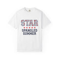 Floral Varsity Letters T-Shirt 4th Of July Summer Gift Women Patriotic T-Shirt Letterman T-Shirt Independence Fan American T-Shirt Seasonal Graphic