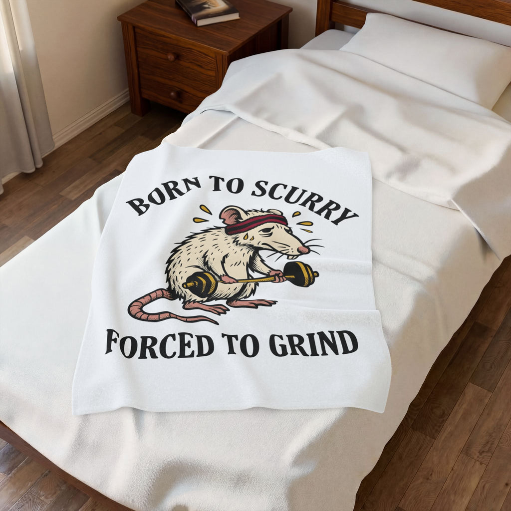 Gym Rat Blanket Funny Animal Gift Women Cartoon Blanket Bodybuilder Blanket Humor Fan Comic Blanket Creature Graphic Vintage Dumbbell Blanket