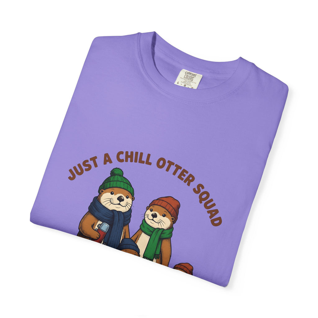 Otter Group T-Shirt Funny Wildlife Gift Women Comic T-Shirt Otters T-Shirt Humor Fan Cartoon T-Shirt Animal Graphic Sketch Beanies T-Shirt