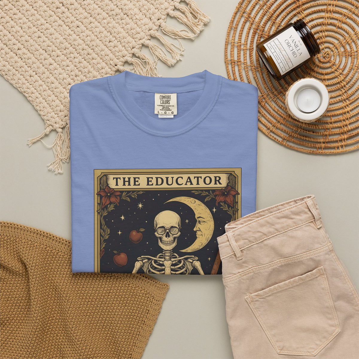 Skull Instructor T-Shirt Teacher Dark Gift Women Retro T-Shirt Skeleton T-Shirt Educator Enthusiast Vintage T-Shirt Gothic