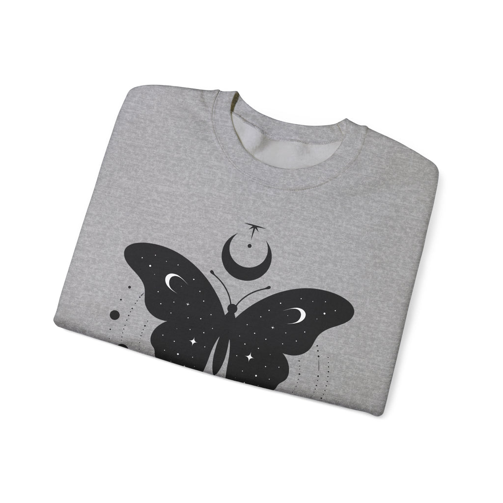 Butterfly Stone Sweatshirt Boho Chic Supernatural Gift Women Mystical Sweatshirt Rock Sweatshirt Bohemian Fan Magical Sweatshirt Occult Graphic Sleek Lunar