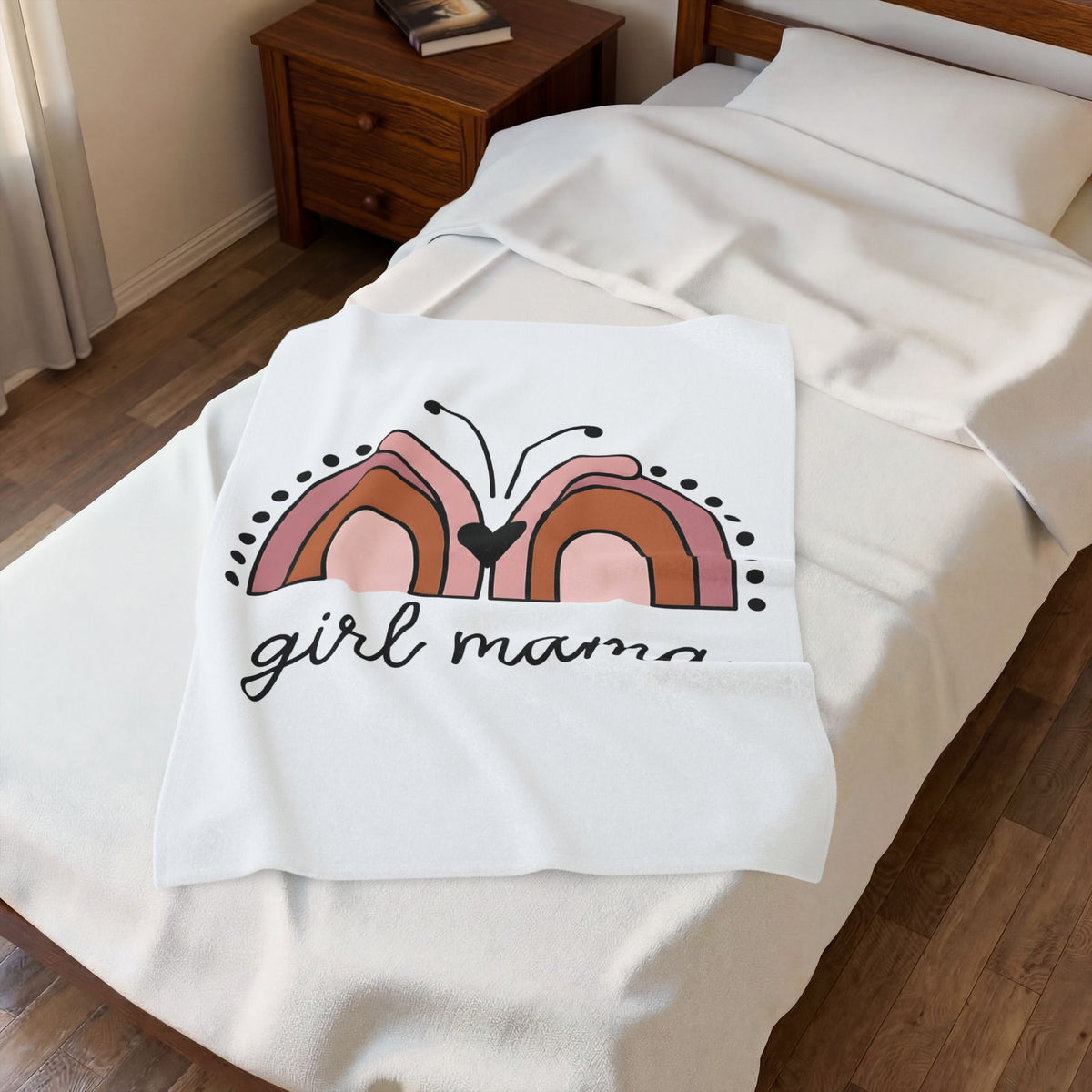 Rainbow Butterfly Blanket Moms Family Gift Women Boho Blanket Butterfly Blanket Motherhood Enthusiast Hippie Blanket Clan Graphic Minimalist Heart