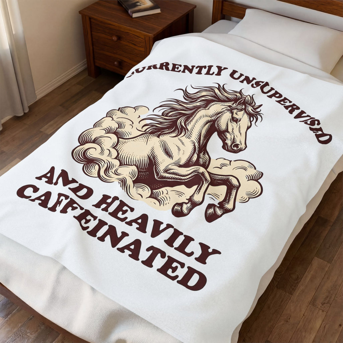 Horse Illustration Blanket Cowgirl Wildlife Gift Women Retro Blanket Equine Blanket Cowboy Fan Rodeo Blanket Wildlife Graphic Country Sky Blanket