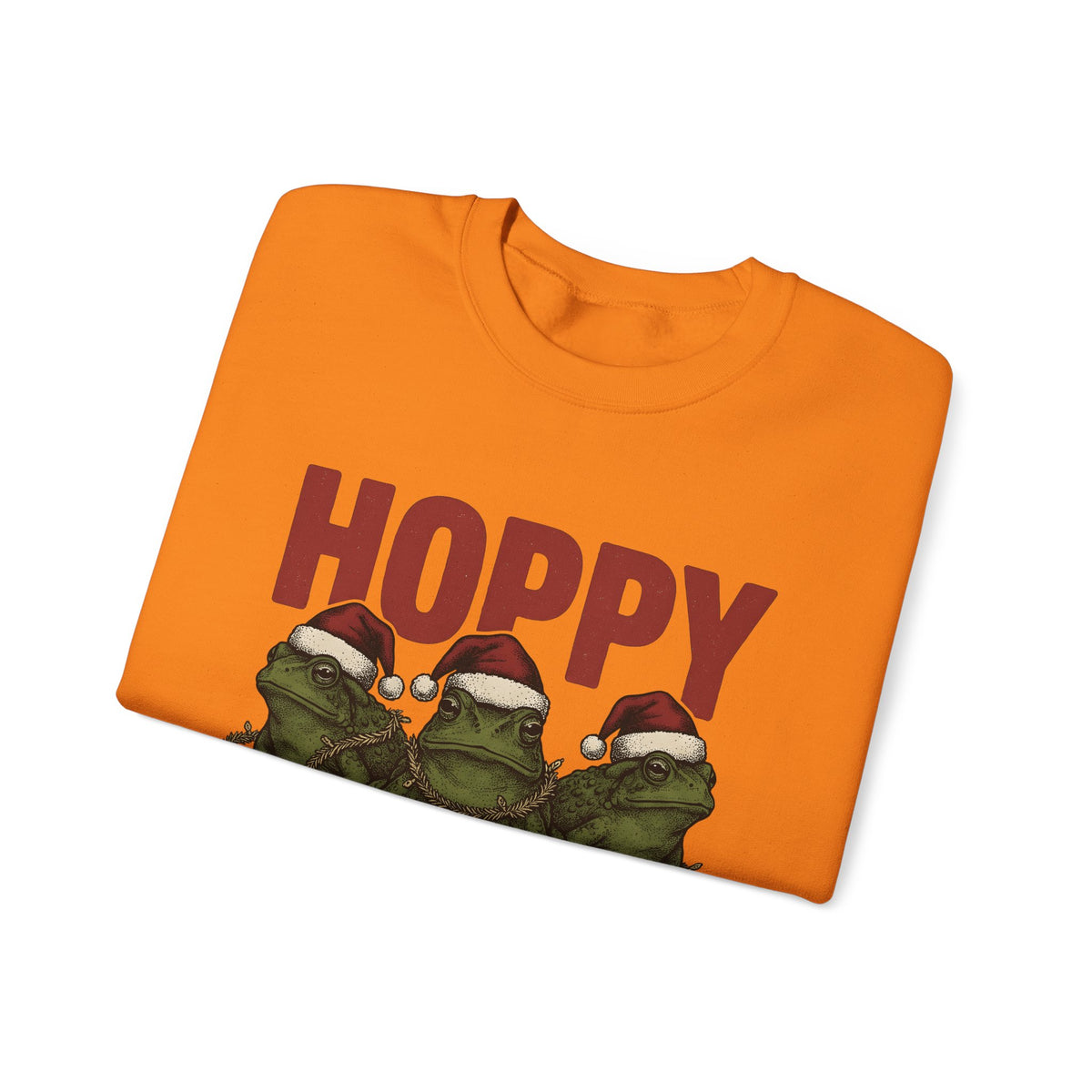 Frog Holiday Hats Christmas Wildlife Gift Hand Drawn Toad Xmas Fan Illustrated Animal Line Sweatshirt