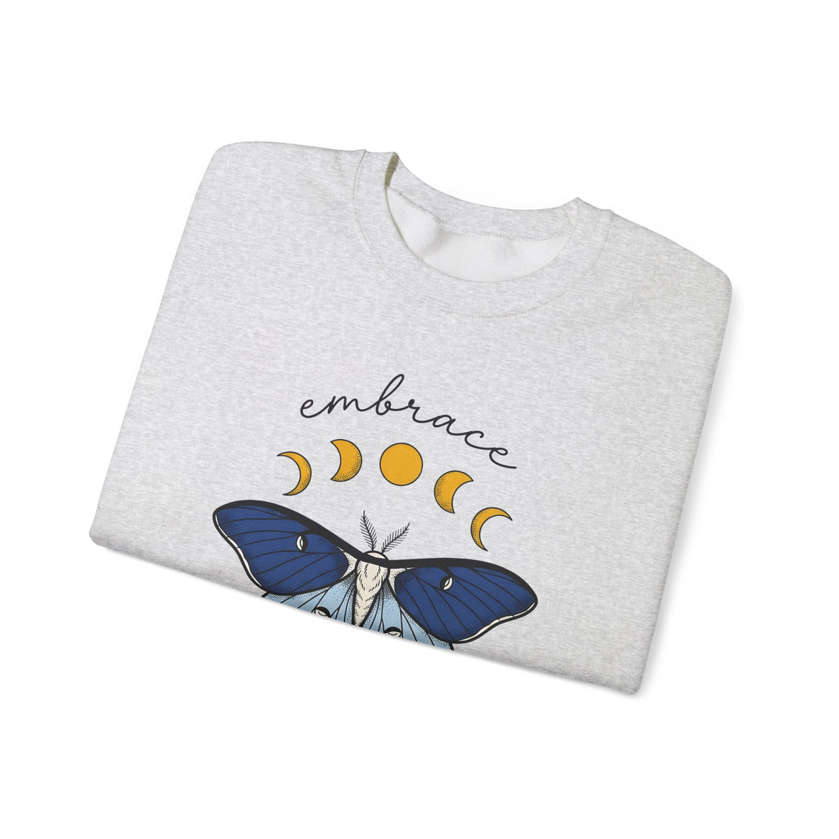 Luna Moth Sweatshirt Boho Chic Occult Gift Women Hippie Sweatshirt Actias Luna Sweatshirt Bohemian Enthusiast Psychedelic Sweatshirt Mystical Graphic Sleek