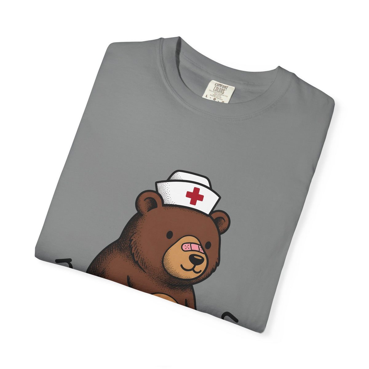 Nurse Bear T-Shirt Nurse Animal Gift Women Cute T-Shirt Teddy Bear T-Shirt Nursing Enthusiast Kawaii T-Shirt Creature Graphic Cartoon Nurse Hat