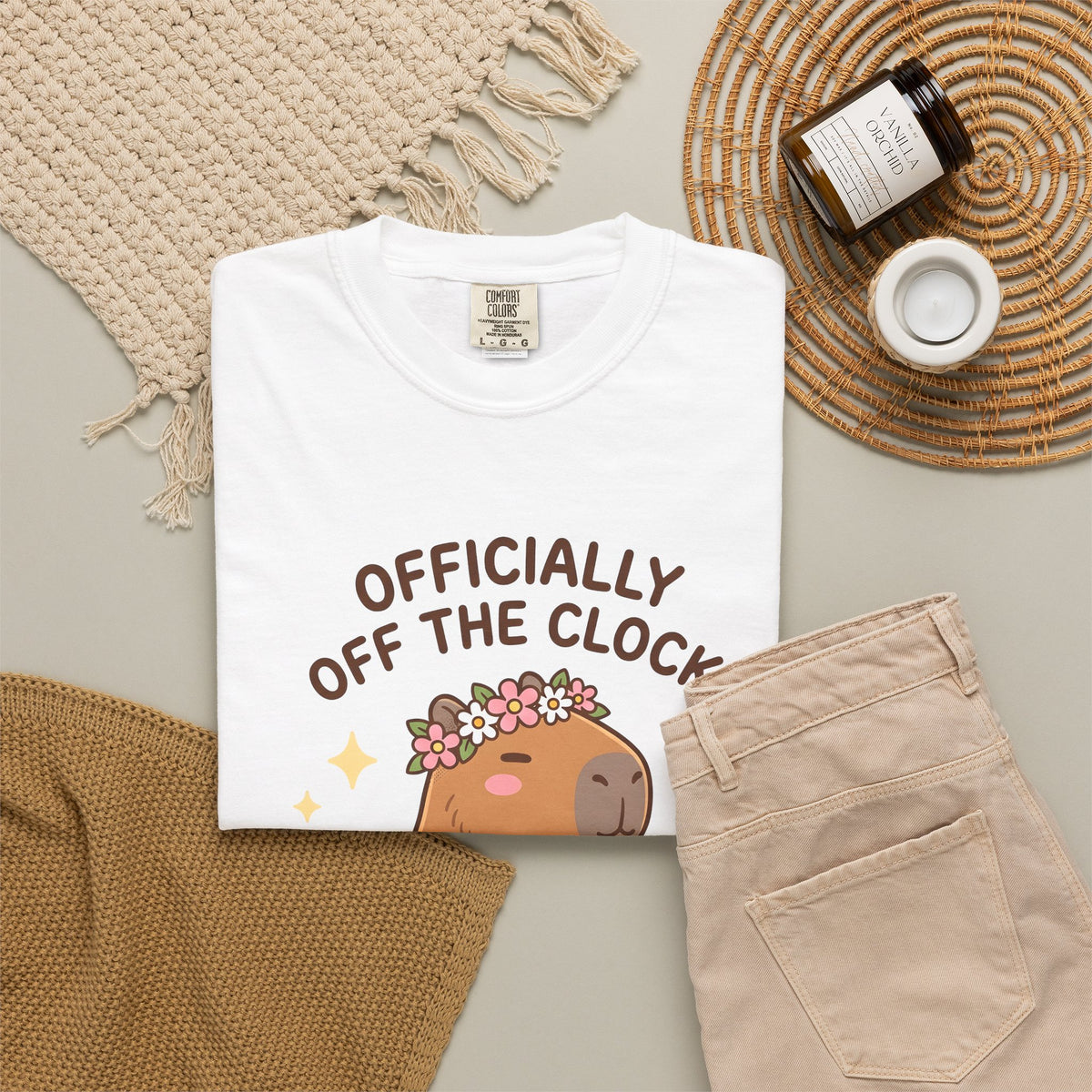 Capybara Coffee T-Shirt Nurses Animal Gift Women Cute T-Shirt Coffee T-Shirt Nurse Enthusiast Adorable T-Shirt Wildlife Graphic Cartoon Daisies