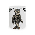 Bony Biker Mug Halloween Chopper Gift Women Old School Mug Biker Mug Horror Fan Retro Mug Motorcycle Graphic Grunge Shades Mug