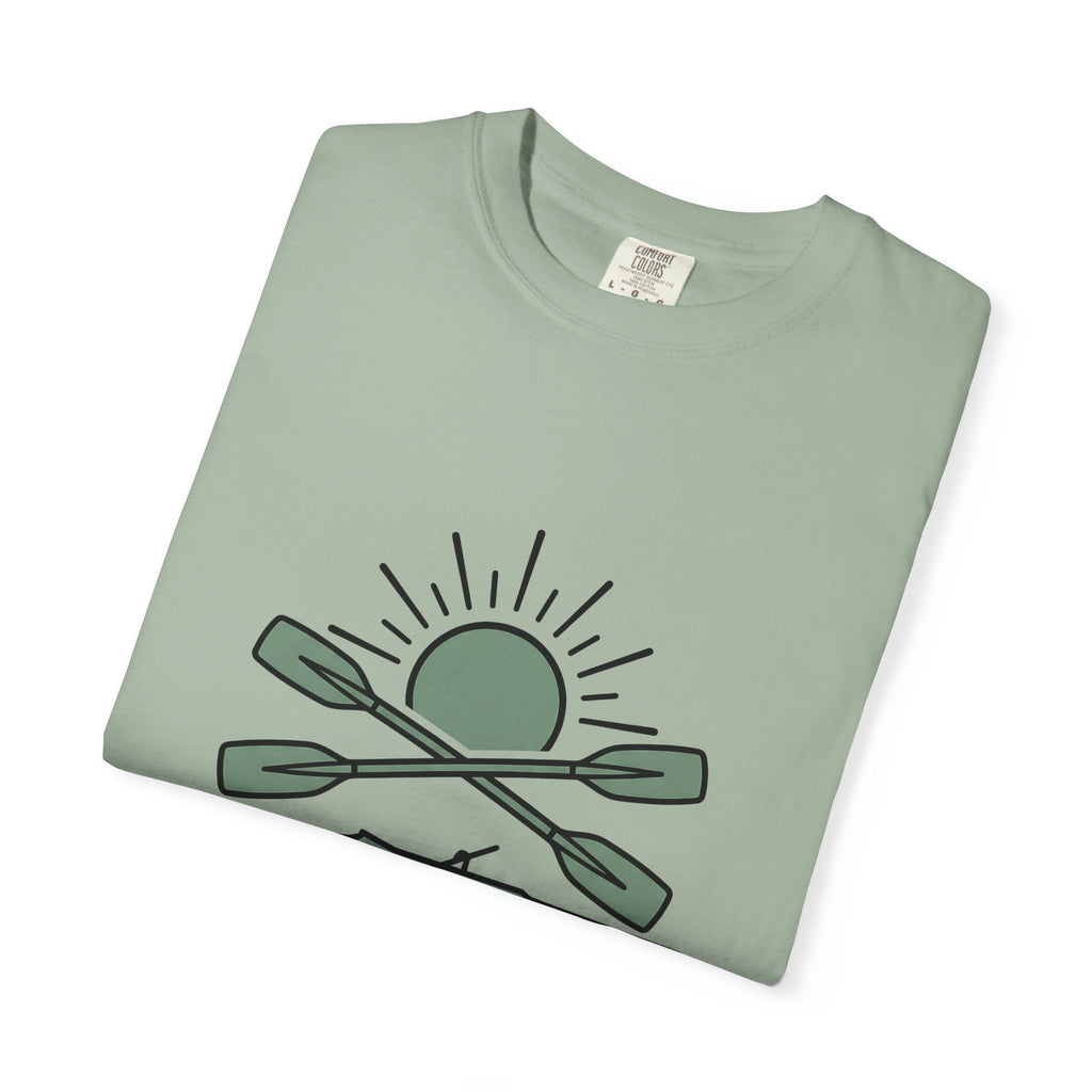 Crossed Canoe Paddles T-Shirt Kayaking Nature Gift Women Hand Drawn T-Shirt Paddles T-Shirt Kayaker Enthusiast Illustrated Design Outdoor Graphic