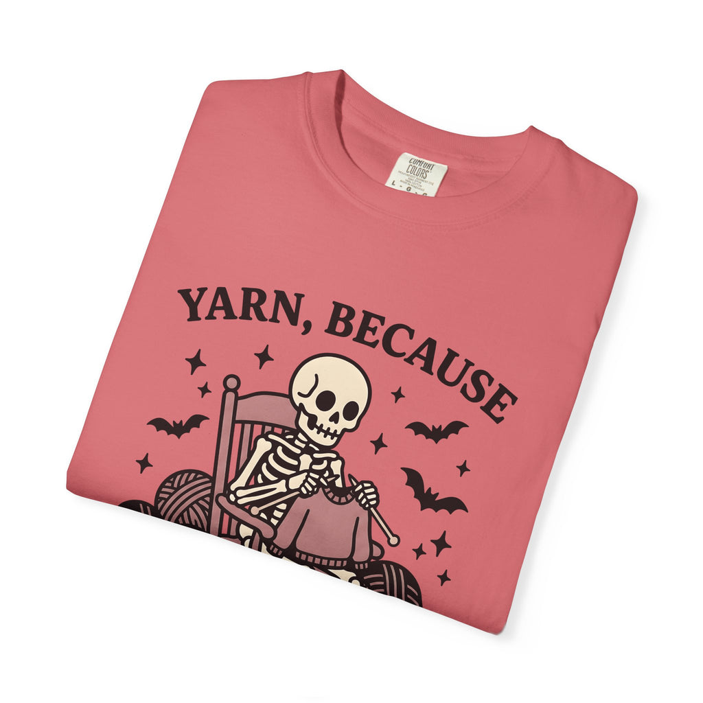 Skull Knitting T-Shirt Halloween Fabric Gift Women Comic T-Shirt Knitting T-Shirt Horror Fan Cartoon T-Shirt Textile Graphic Rustic Bat Wings