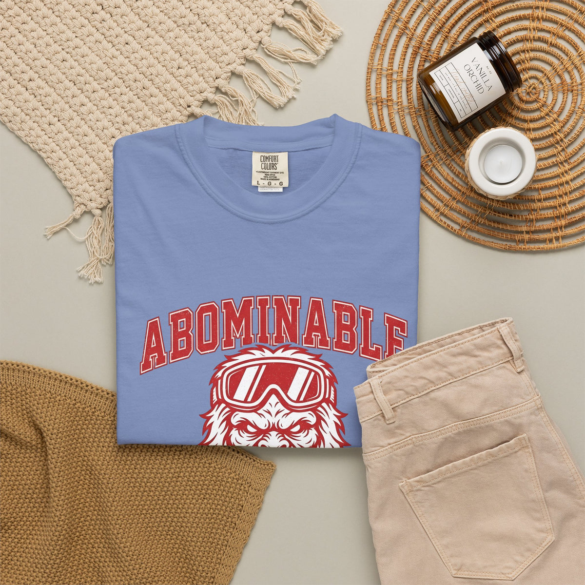 Abominable Snowman Face T-Shirt Christmas Cold Gift Women Strong T-Shirt Yeti T-Shirt Xmas Fan Vintage T-Shirt Frosty Graphic Antique Snow Goggles