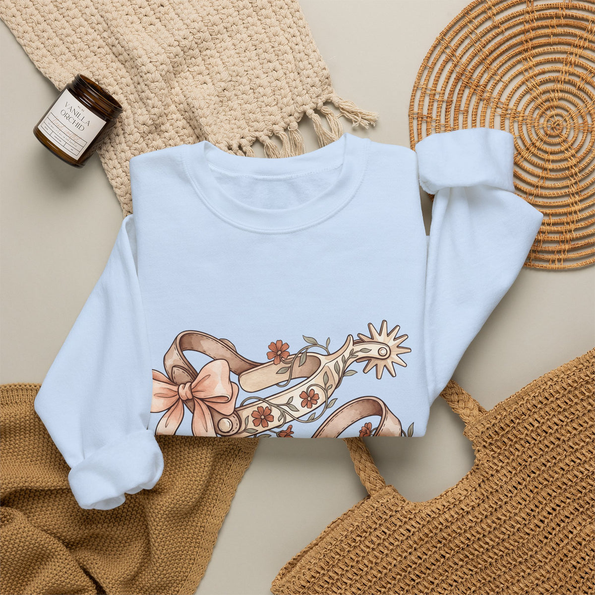 Rodeo Spurs Sweatshirt Cowgirl Cowboy Gift Women Tribal Sweatshirt Spur Sweatshirt Cowgirl Fan Rodeo Graphic Cowhand Graphic Farmhouse Blossom Sweatshirt