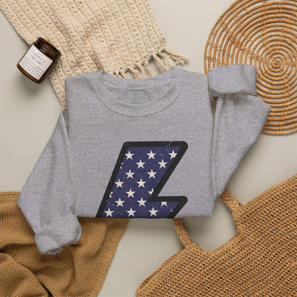 Electric Bolt Sweatshirt 4th Of July Freedom Gift Women Rustic Sweatshirt Lightning Sweatshirt Independence Fan Vintage Sweatshirt Liberty Graphic Nostalgic