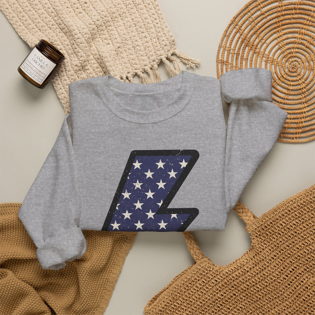 Electric Bolt Sweatshirt 4th Of July Freedom Gift Women Rustic Sweatshirt Lightning Sweatshirt Independence Fan Vintage Sweatshirt Liberty Graphic Nostalgic