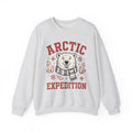 White Bear Sweatshirt Christmas Cold Season Gift Women Comic Sweatshirt Polar Bear Sweatshirt Winter Fan Cartoon Sweatshirt Frost Graphic Retro Ice Crystals