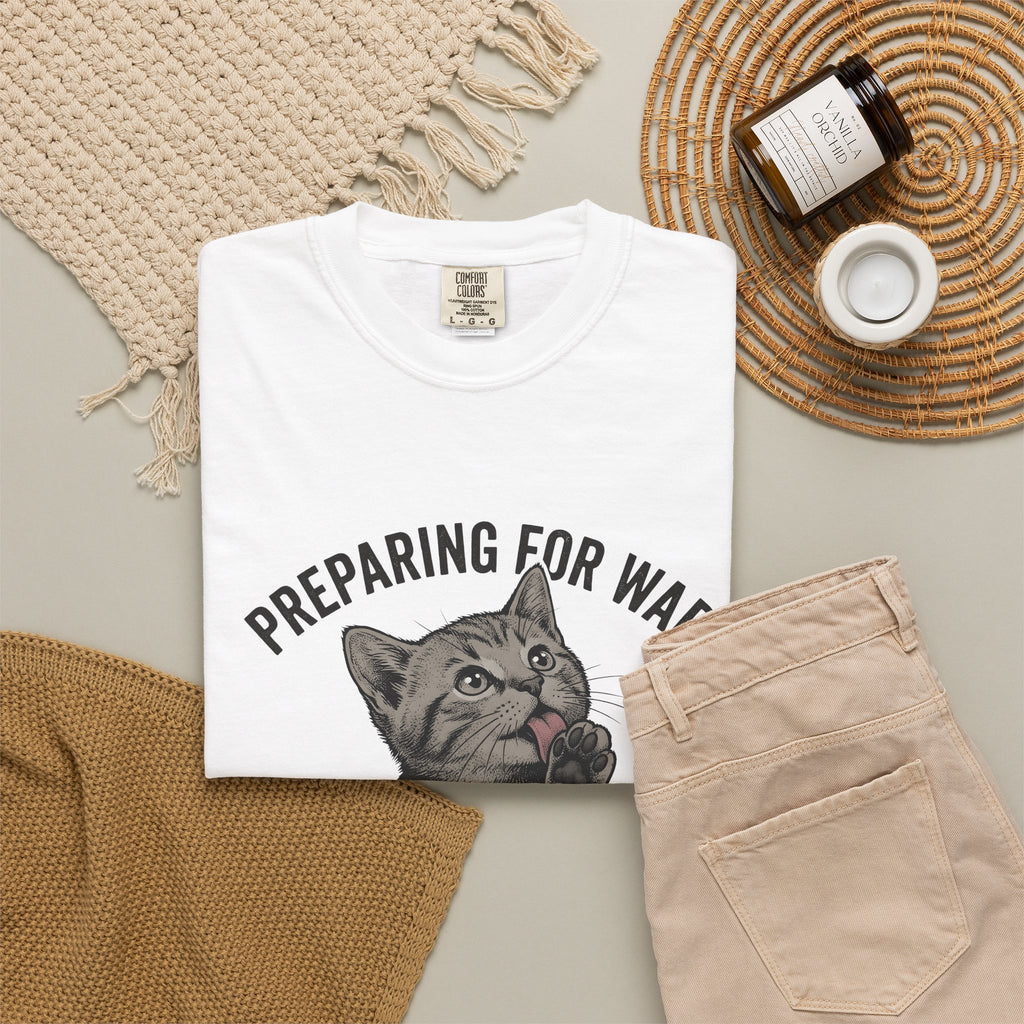 Striped Cat Cat Jokes Gift Sketch Tabby Cat Feline Fan Drawing Retro Claw T-Shirt