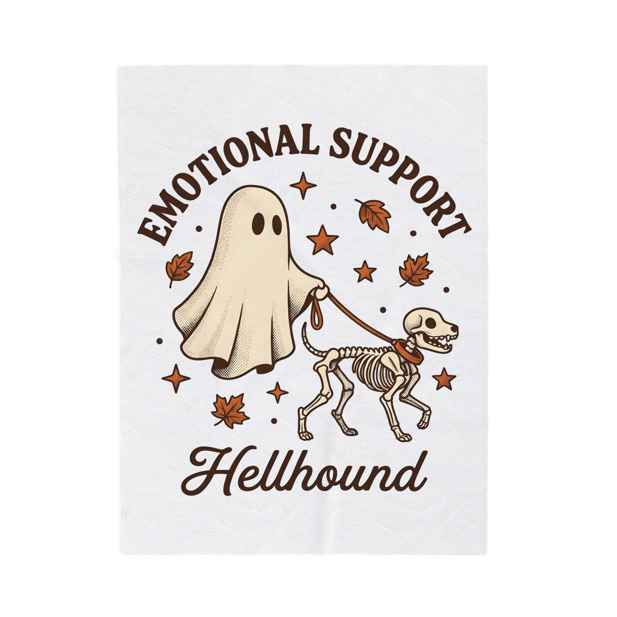 Skeleton Dog Halloween Dark Gift Retro Dog Skeleton Horror Fan Spooky Gothic Hand Drawn Blanket