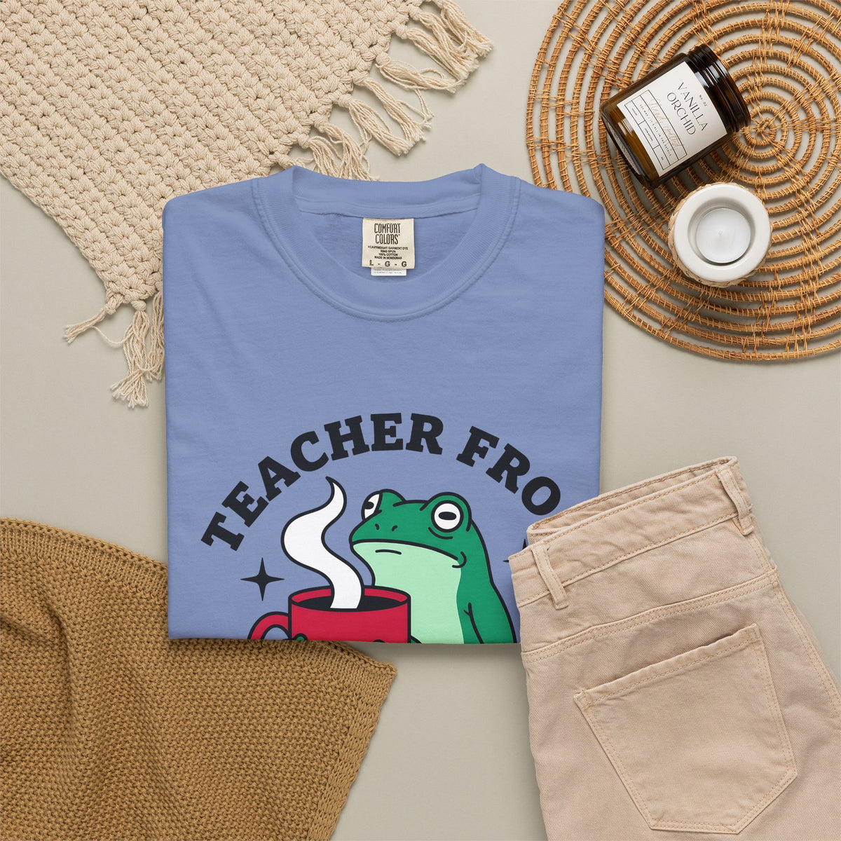 Frog Coffee Cup T-Shirt Teachers Latte Gift Women Kawaii T-Shirt Coffee T-Shirt T-Shirt Educator Enthusiast Coffee T-Shirt Cappuccino Graphic Classic