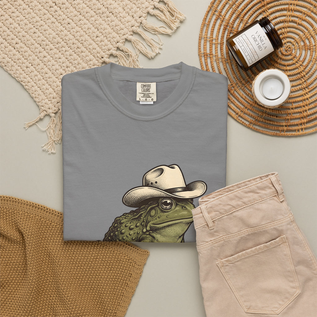 Rodeo Frog T-Shirt Cowgirl Ranch Gift Women Classic T-Shirt Toad T-Shirt Cowgirl Fan Vintage T-Shirt Farm Graphic Line Art Metal Horseshoe T-Shirt