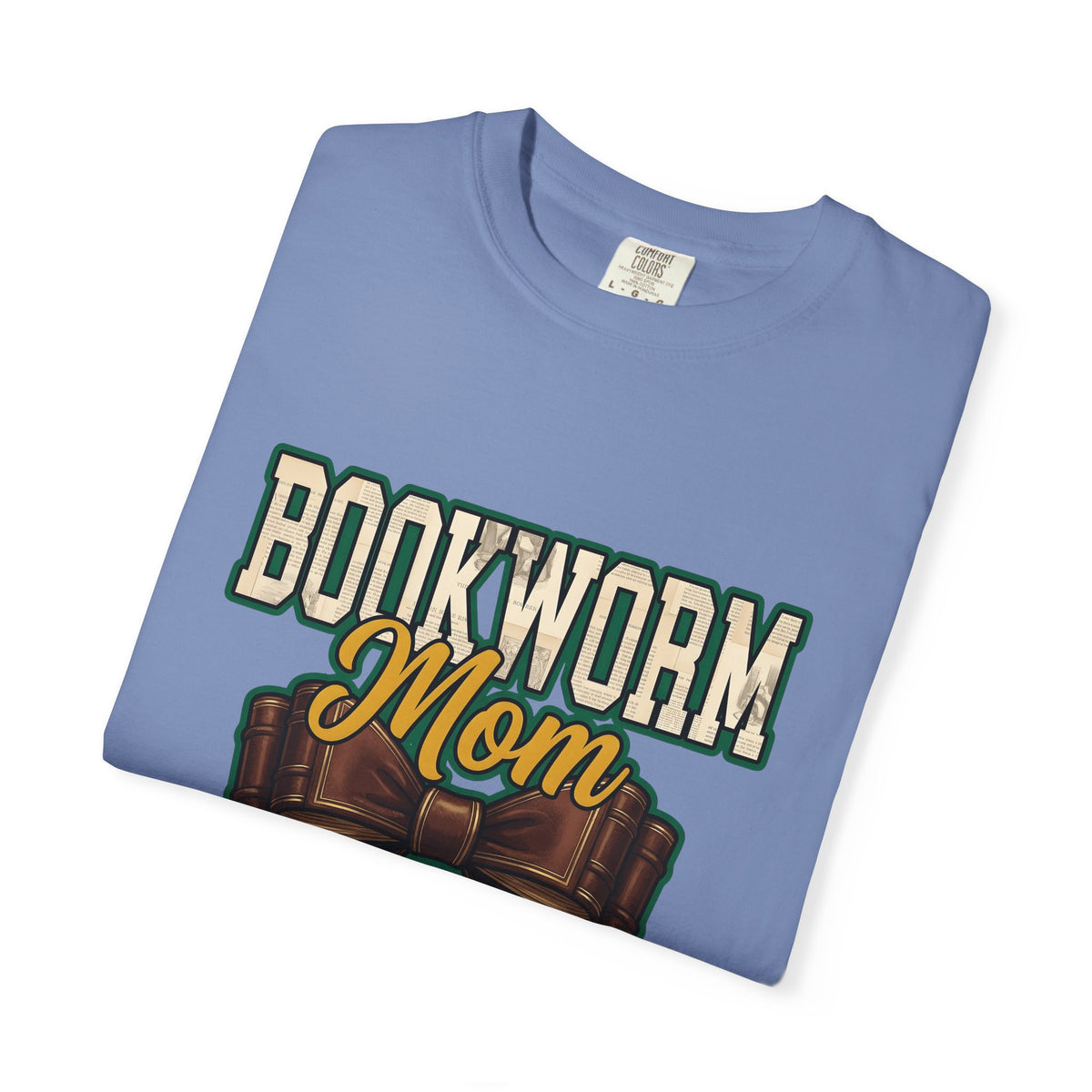 Book Bow T-Shirt Moms Reading Gift Women Bold Graphic T-Shirt Bookmark T-Shirt Mother Fan Graphic Design Book Illustration Retro Stacked Books