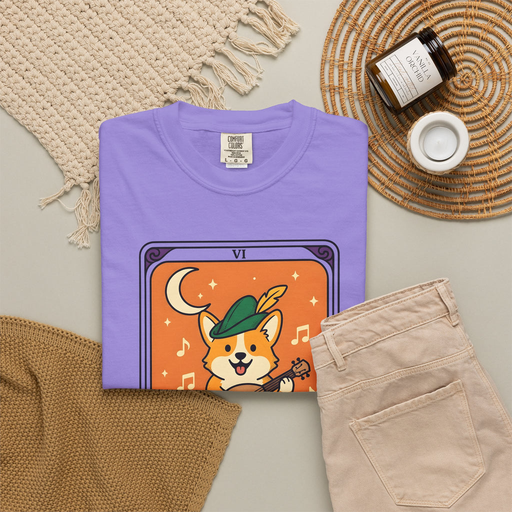 Corgi Performer T-Shirt Boho Chic Animal Gift Women Anime T-Shirt Pembroke Welsh Corgi T-Shirt Bohemian Fan Manga T-Shirt Animal Graphic Hand Drawn