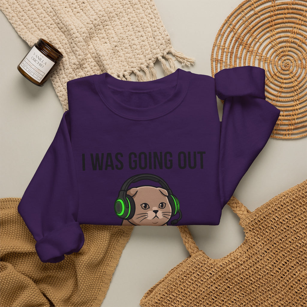 Gamer Cat Sweatshirt Cat Gaming Gift Women Cartoon Sweatshirt Kitty Sweatshirt Feline Fan Comic Sweatshirt Gamer Graphic Kawaii Headset Sweatshirt