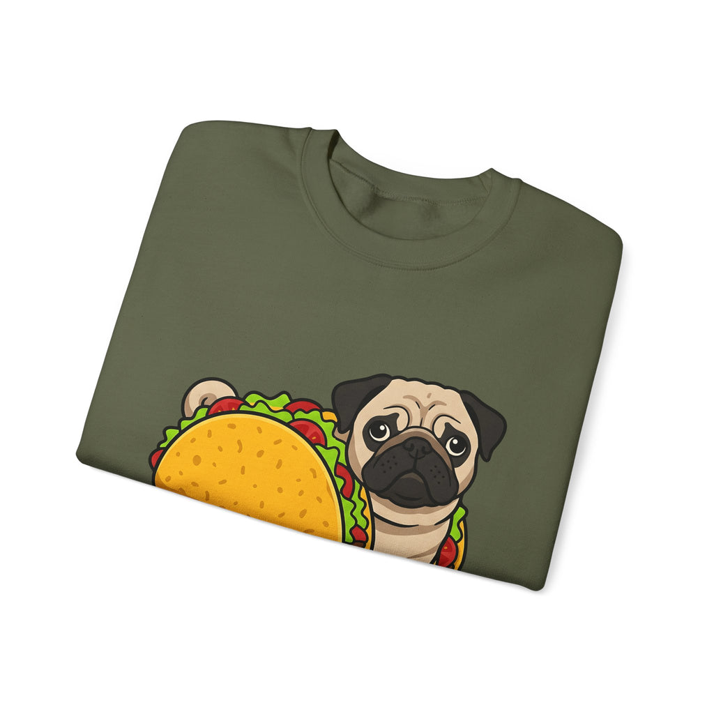 Pug Taco Dog Meal Gift Comic Taco Dog Fan Cartoon Food Doodle Lettuce Sweatshirt