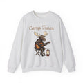 Moose Guitar Sweatshirt Camping Music Gift Women Cute Sweatshirt Guitar Sweatshirt Camper Fan Adorable Sweatshirt Music Graphic Hand Drawn Lantern Sweatshirt