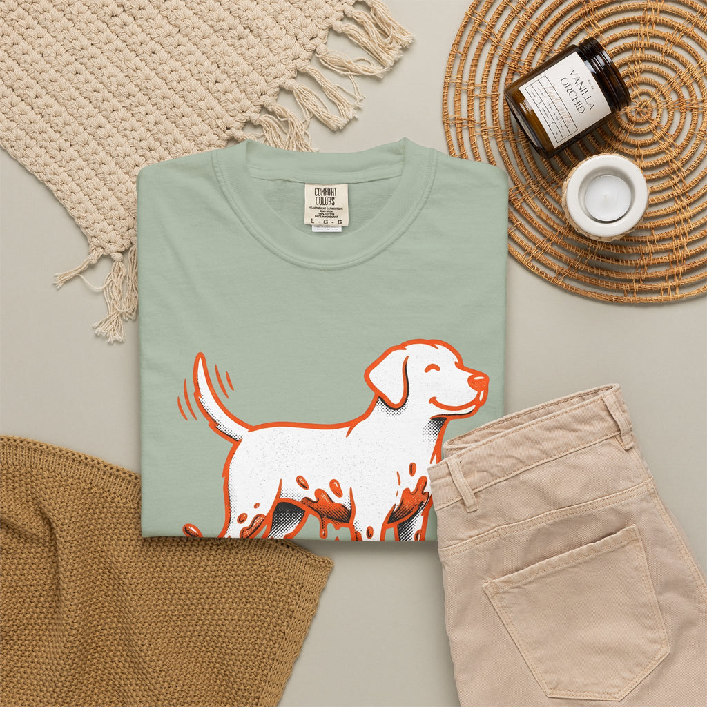Cute Dog T-Shirt Dog Companion Gift Women Graphic T-Shirt Puppy T-Shirt Dog Owner Fan Canine Graphic Design Pet Sketch Earth T-Shirt