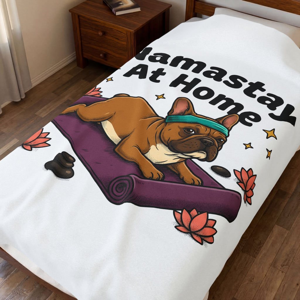 French Bulldog Blanket Dog Exercise Gift Women Caricature Blanket Bulldog Blanket Dog Fan Cartoon Blanket Fitness Graphic Hand Drawn Workout Mat