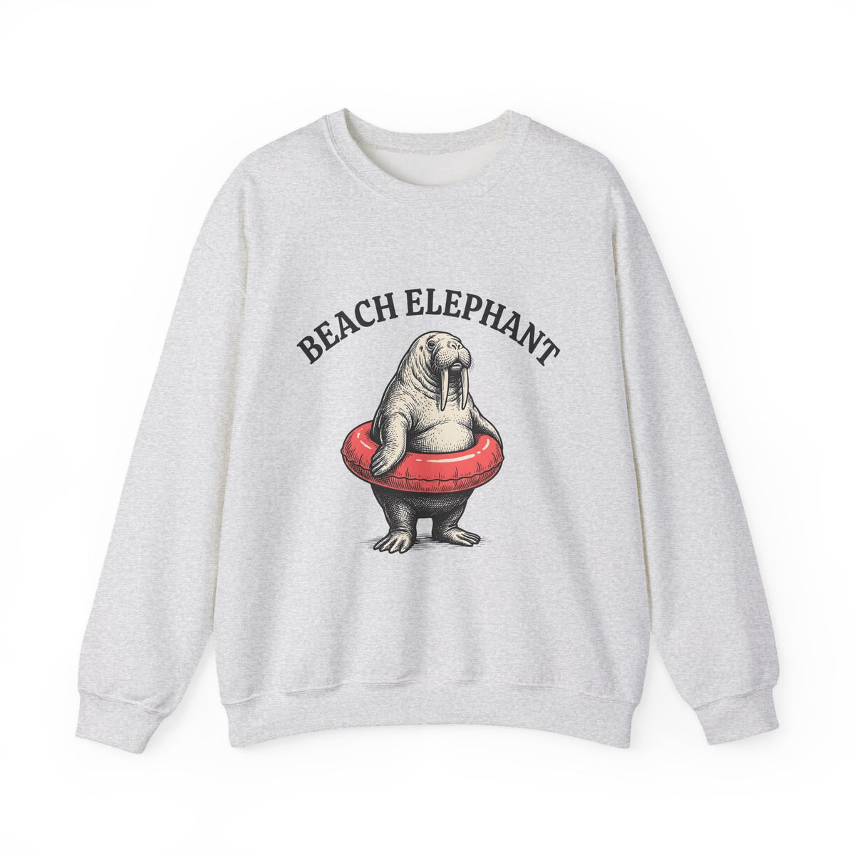Walrus Floatie Sweatshirt Funny Animal Gift Women Hand Drawn Sweatshirt Inflatable Sweatshirt Humor Fan Illustrated Sweatshirt Creature Graphic Vintage Swim