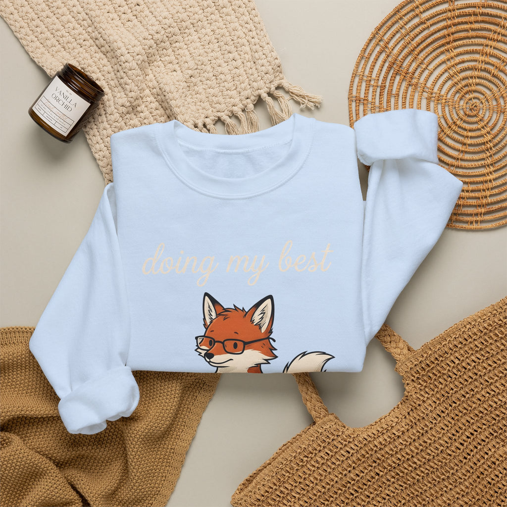 Fox Glasses Sweatshirt Teacher Animal Gift Women Cute Sweatshirt Spectacles Sweatshirt Educator Enthusiast Adorable Sweatshirt Wildlife Graphic Hand Drawn